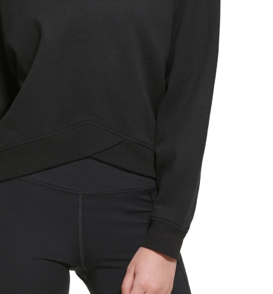 Calvin Klein Women's Crossover Hem Pullover Black Size X-Small