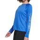 Calvin Klein Women's Raglan Sleeve Logo Top Blue Size Medium