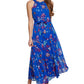 Calvin Klein Women's Tiered Belted Dress Blue Size 12
