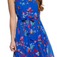 Calvin Klein Women's Tiered Belted Dress Blue Size 12