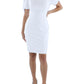 Calvin Klein Women's Crepe Tie Cuff Sheath Dress White Size 12