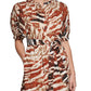 Calvin Klein Women's Animal Print Puff Sleeve Midi Shirtdress Assorted Size 6