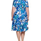 Calvin Klein Women's Floral Print Dress Blue Size 18W