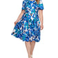 Calvin Klein Women's Floral Print Dress Blue Size 18W