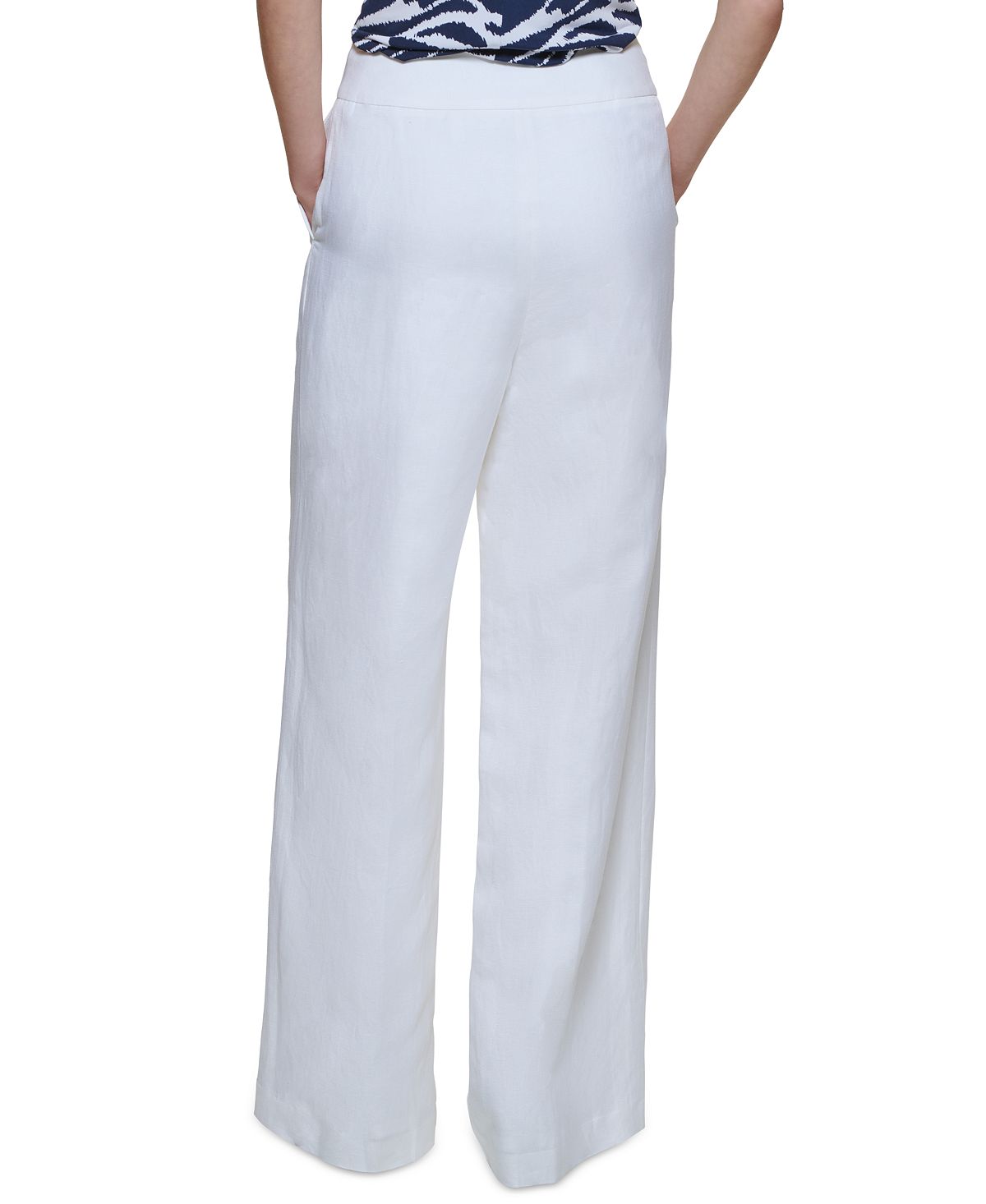 Calvin Klein Women's High Rise Wide Leg Pants White Size 12Petite