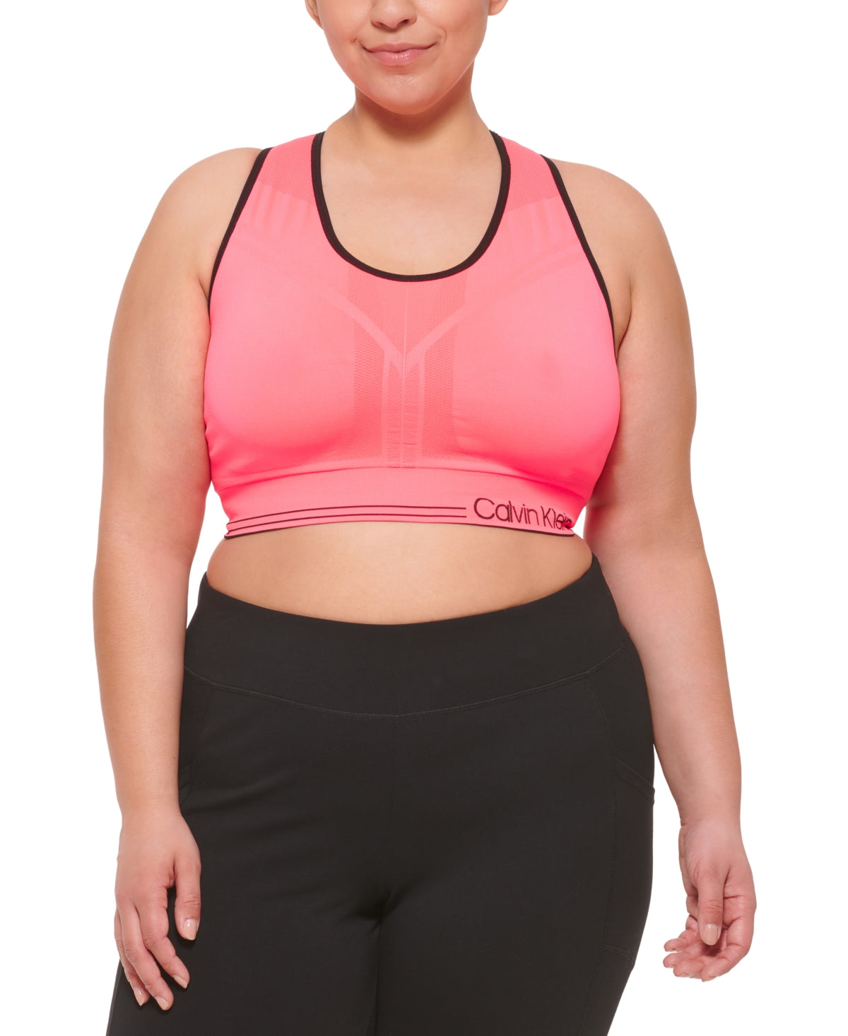 Calvin Klein Women's Reversible Medium Impact Sports Bra Orange Size 1X
