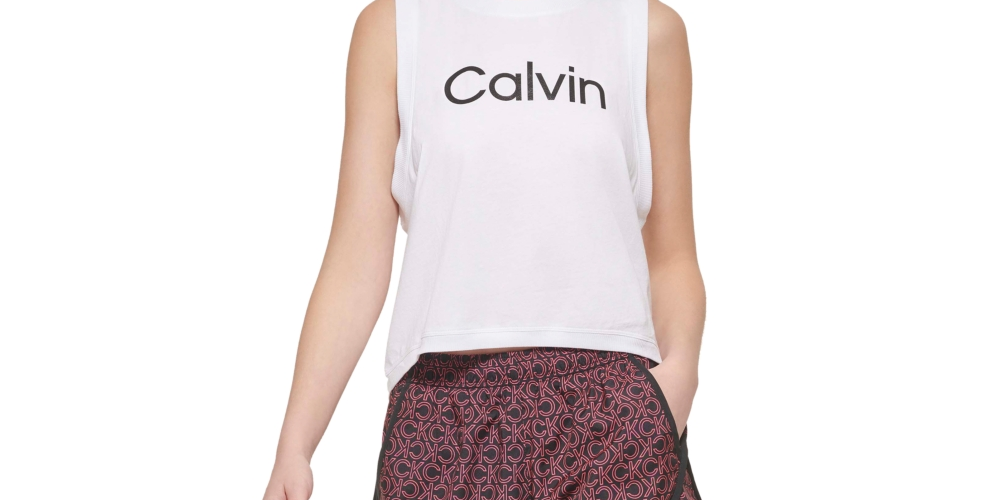 Calvin Klein Women's Performance Printed Shorts Purple Size Large