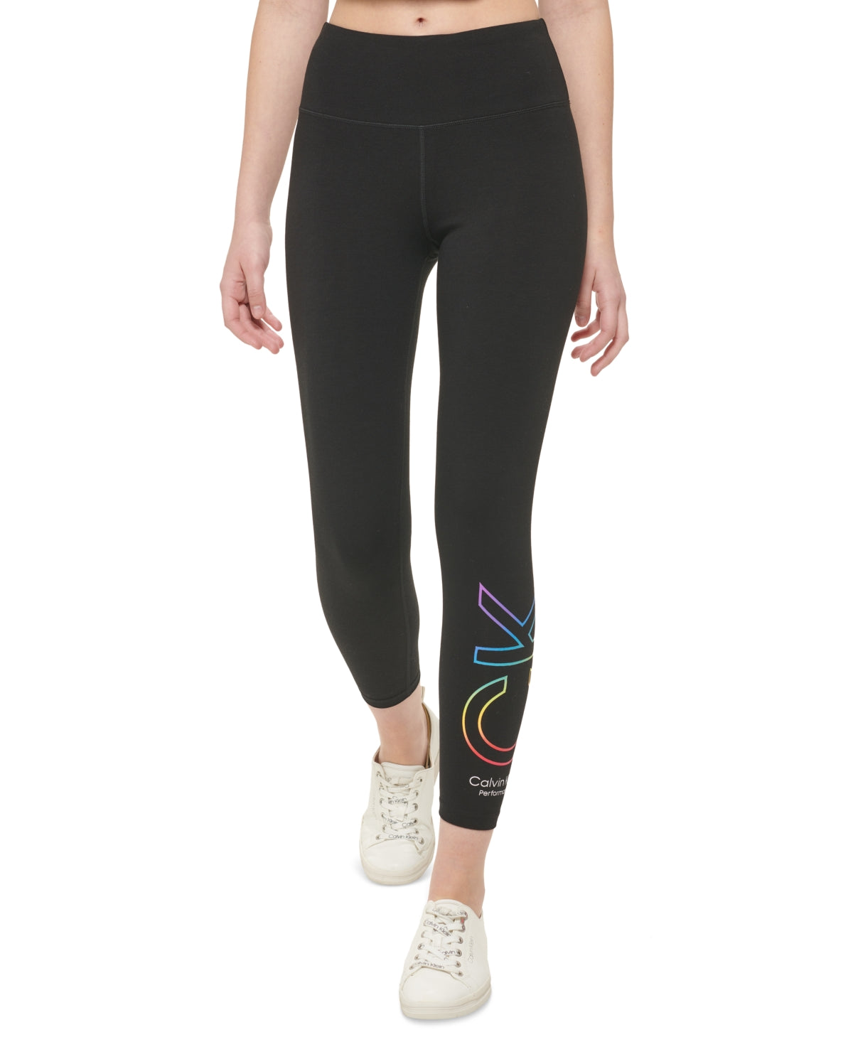 Calvin Klein Women's Pride Ombre Logo 7/8 Leggings Black Size Small