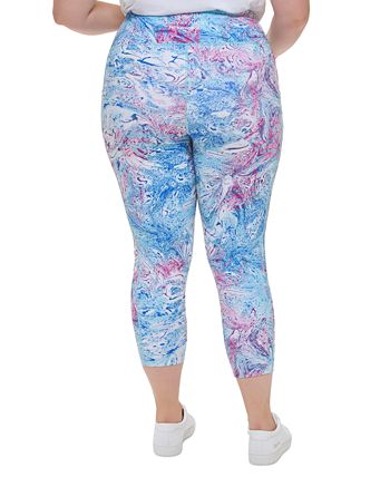 Calvin Klein Women's Printed High Waist 7/8 Leggings Purple Size 1X