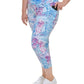 Calvin Klein Women's Printed High Waist 7/8 Leggings Purple Size 1X