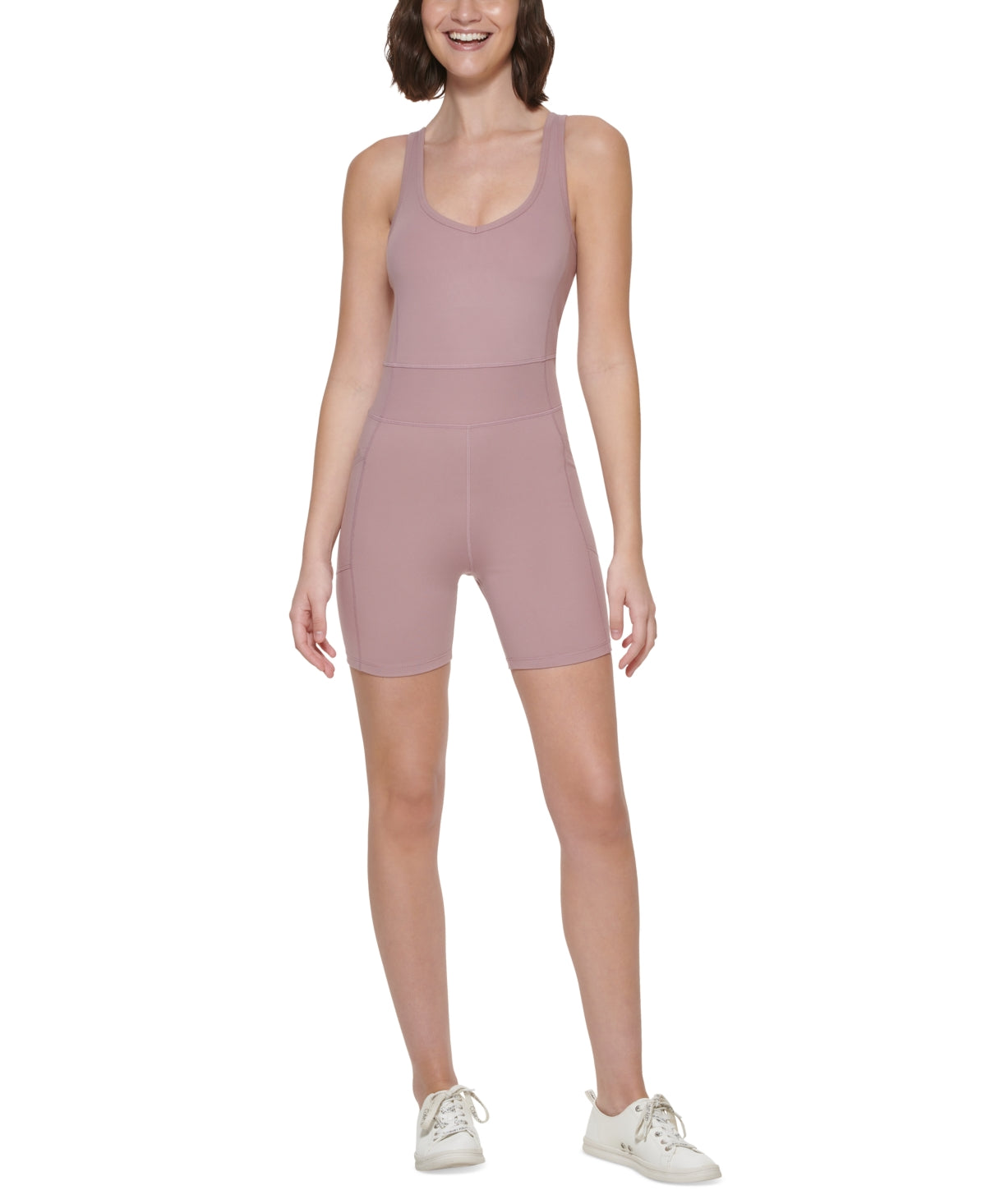 Calvin Klein Women's Strappy Short Bodysuit Pink Size X-Large