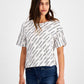 Calvin Klein Women's Logo Boyfriend T-Shirt White Size Petite Medium
