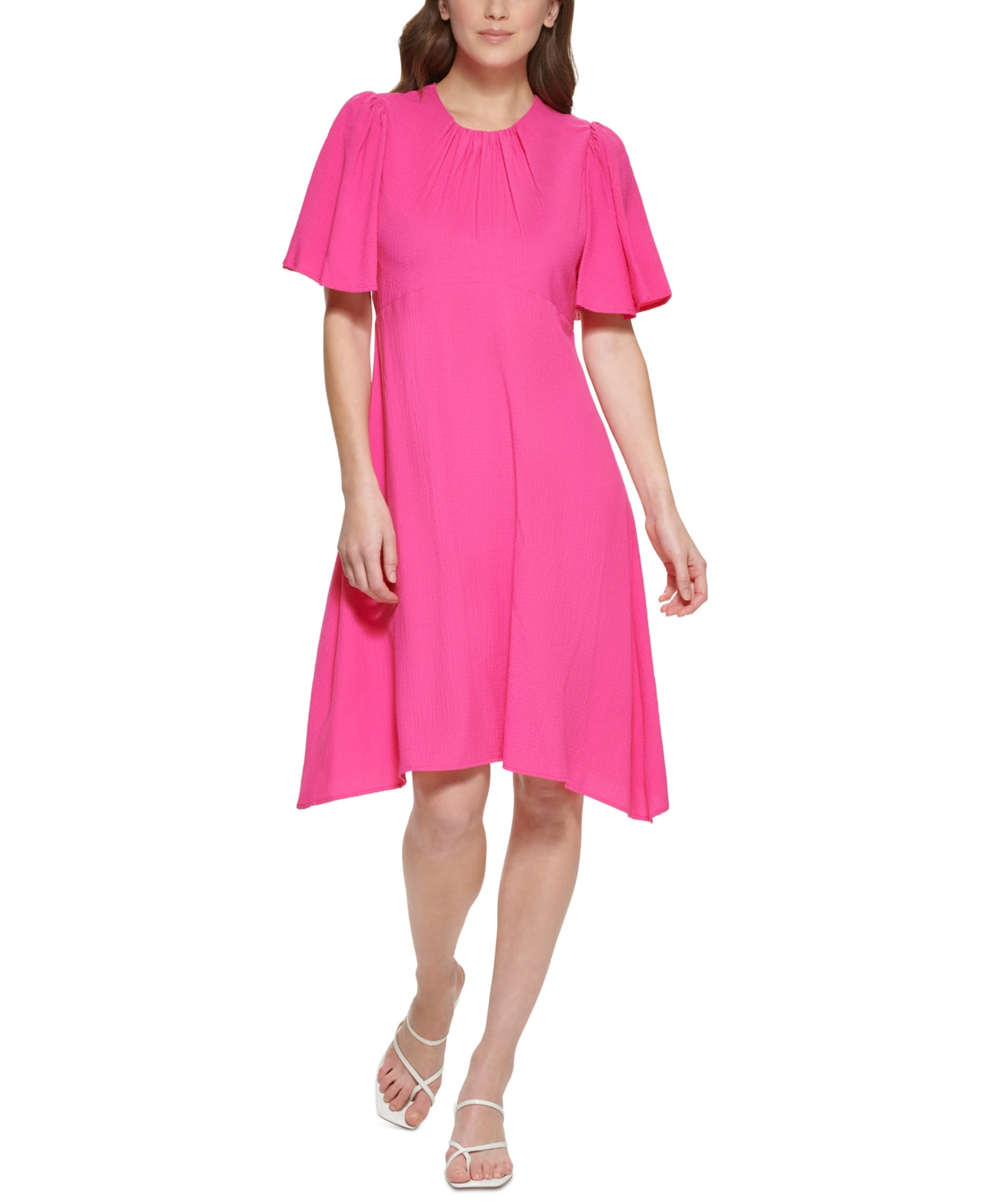 calvin-klein-womens-flutter-sleeve-a-line-dress-pink-size-4