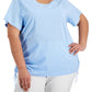 Calvin Klein Women's Cinched Side Seam Top Blue Size 0X