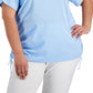 Calvin Klein Women's Cinched Side Seam Top Blue Size 0X