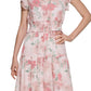 Calvin Klein Women's Floral Print Smocked Waist Tiered Maxi Dress Pink Size 16