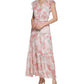 Calvin Klein Women's Floral Print Smocked Waist Tiered Maxi Dress Pink Size 10