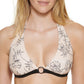 Calvin Klein Women's Printed Halter Bikini Top Swimsuit Beige Size X-Large