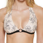 Calvin Klein Women's Printed Halter Bikini Top Swimsuit Beige Size X-Large