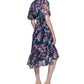Calvin Klein Women's Surplice High Low Dress Blue Size 8Petite