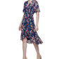 Calvin Klein Women's Surplice High Low Dress Blue Size 8Petite