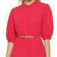 Calvin Klein Women's Puff Sleeve A Line Dress Pink Size 10