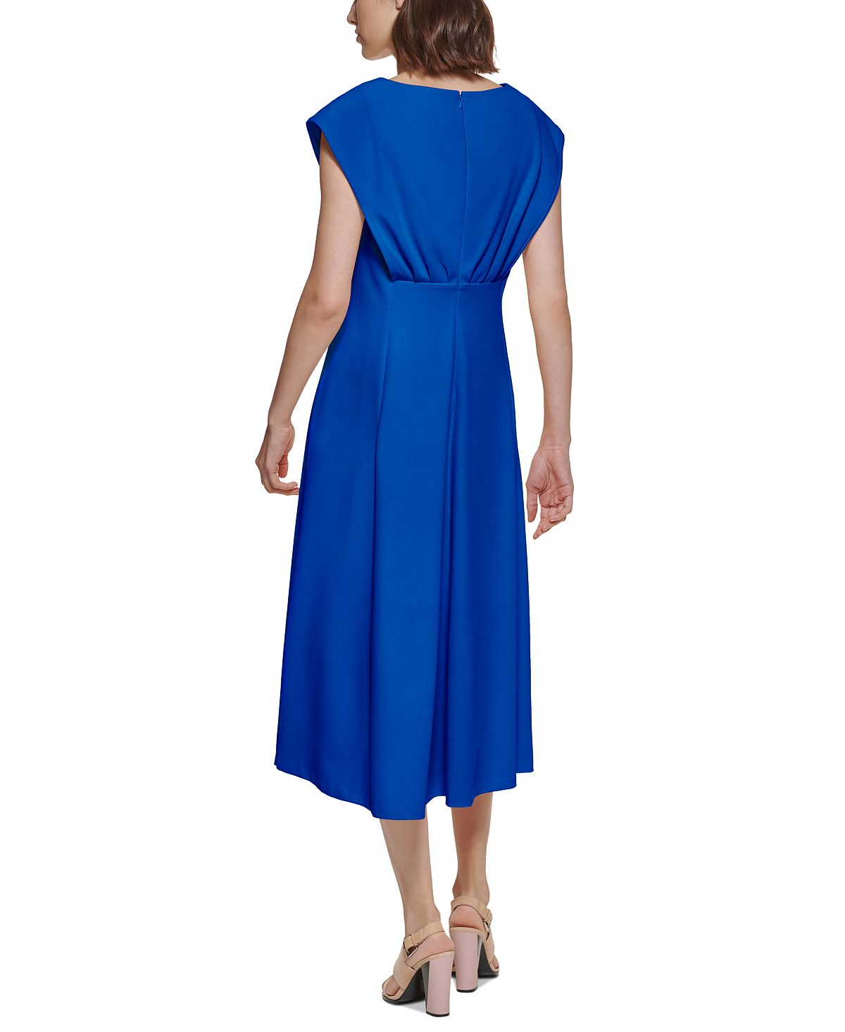 Calvin Klein Women's Cap Sleeve Midi Dress Blue Size 2