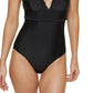 Tommy Hilfiger Women's Ruffled One Piece Swimsuit Black Size 12