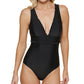 Tommy Hilfiger Women's Ruffled One Piece Swimsuit Black Size 12