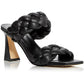 Marc Fisher Women's Hammy Braided High Heel Slide Sandals Black Size 5