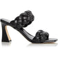 Marc Fisher Women's Hammy Braided High Heel Slide Sandals Black Size 5