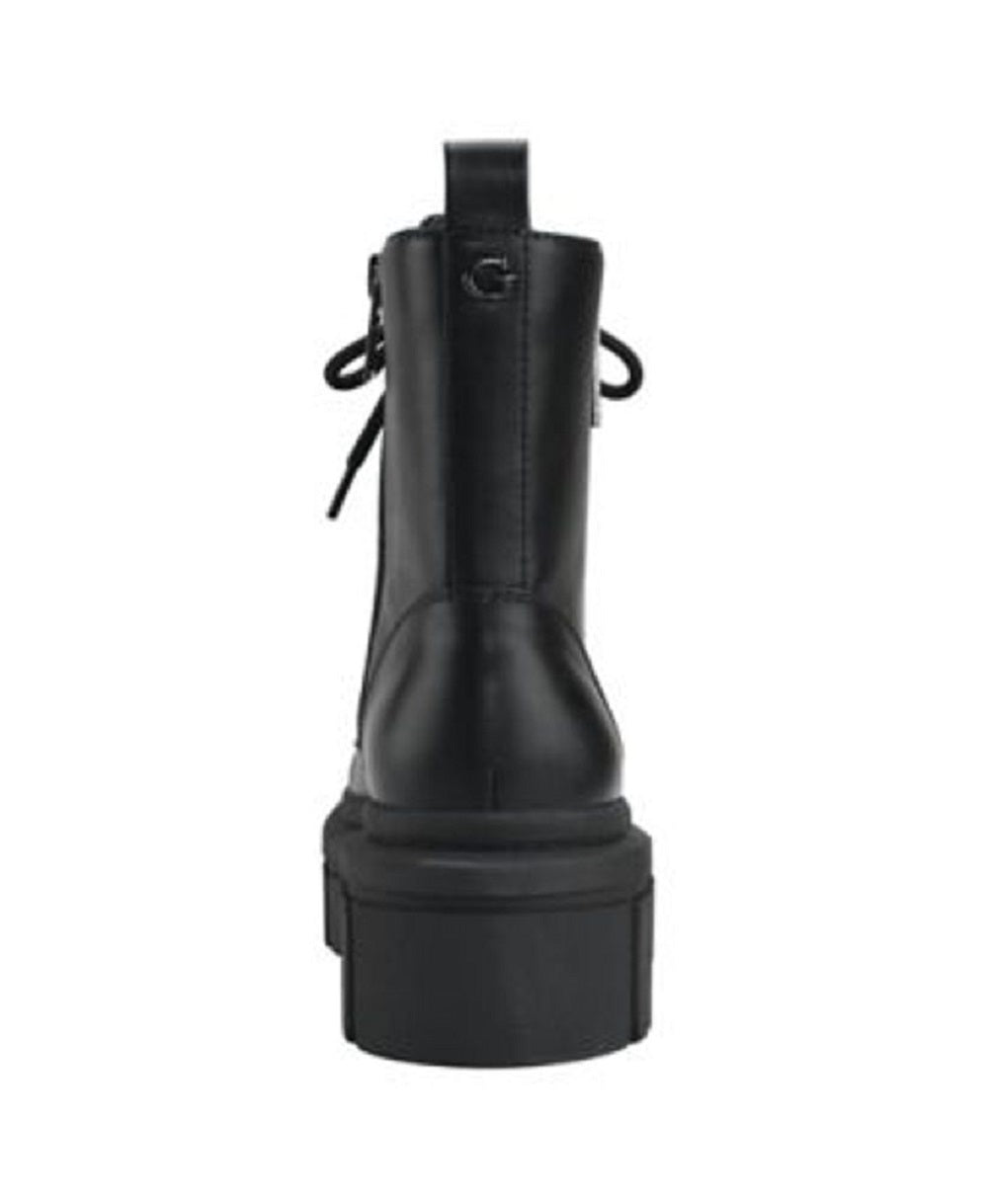 GUESS Women's Ferina Combat Lug Sole Lace Up Boots Black Size 7 M