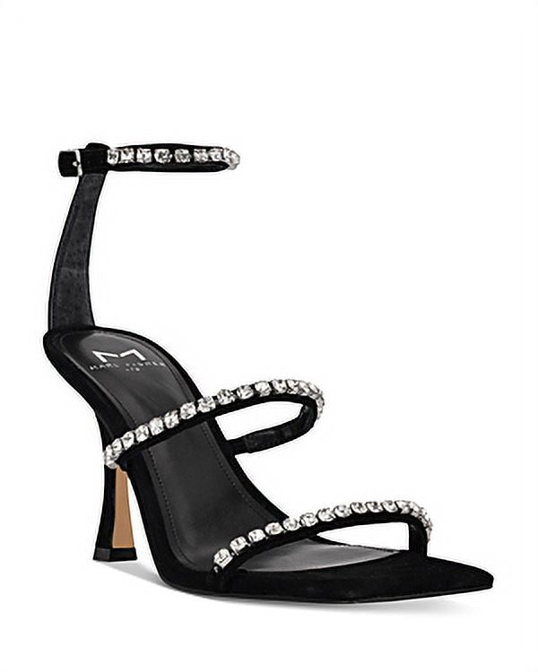 Marc Fisher Ltd. Women's Dezzi Embellished Strappy High Heel Sandals Black Size 8