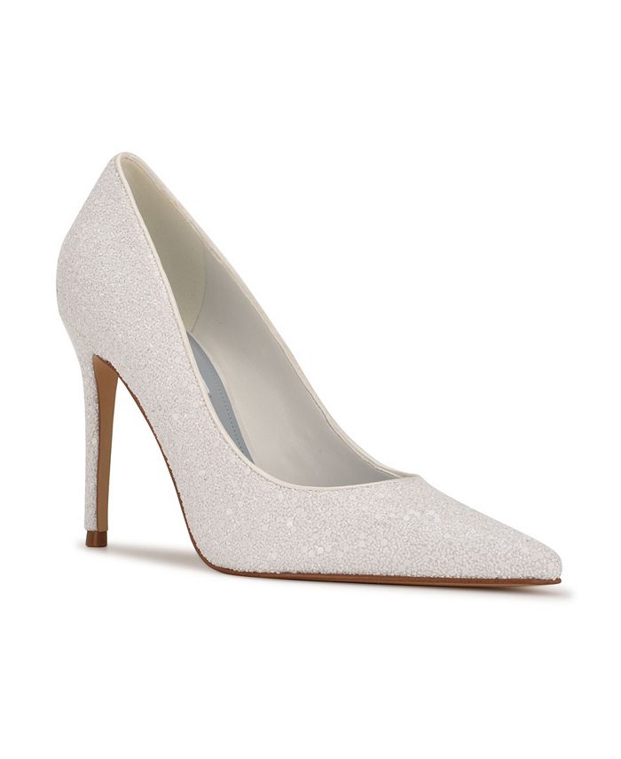 Nine West Women's Bridal Fresh Pointy Toe Pumps White Size 5.5 M