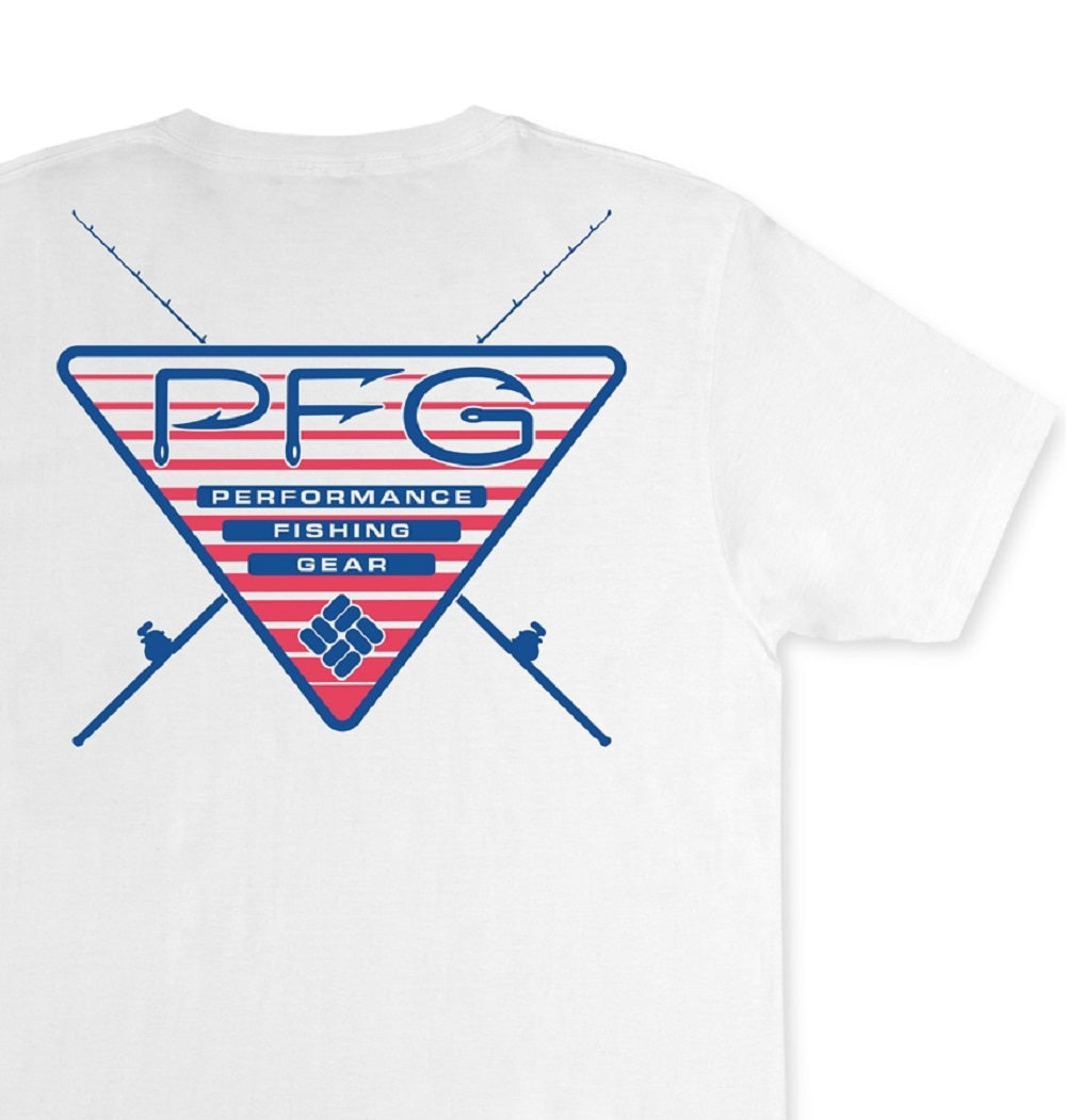 Columbia Men's Performance Fishing Gear Triangle Logo T-Shirt White Size Small