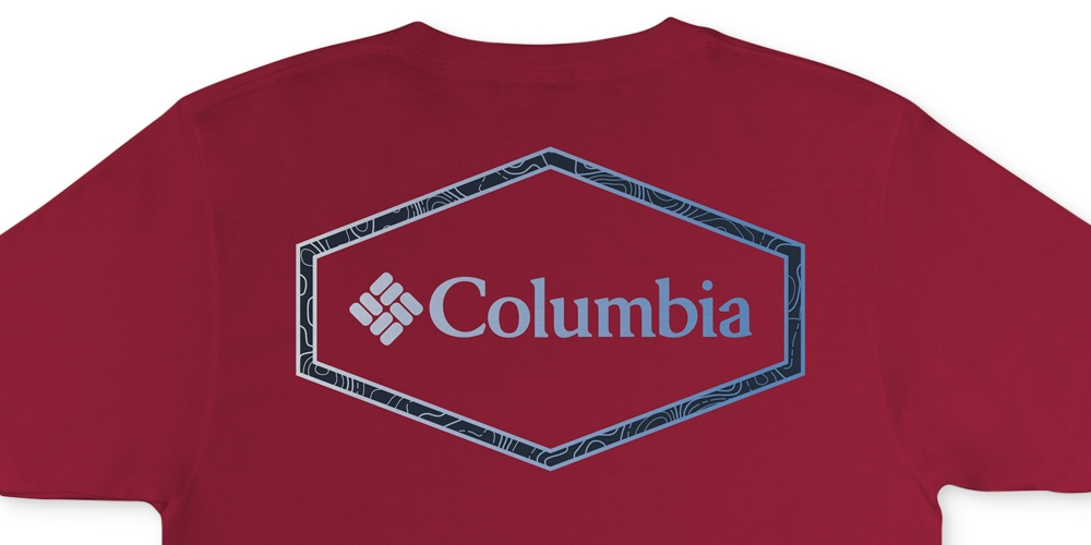 Columbia Men's Cotton Crewneck Graphic T-Shirt Red Size Small
