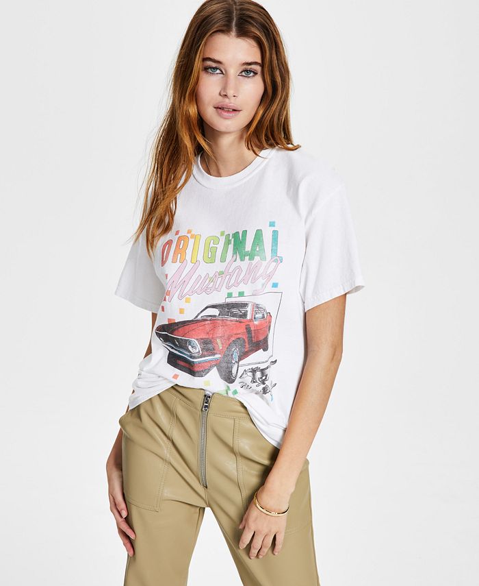 Junk Food Women's Original Mustang Graphic Print Tee White Size Large