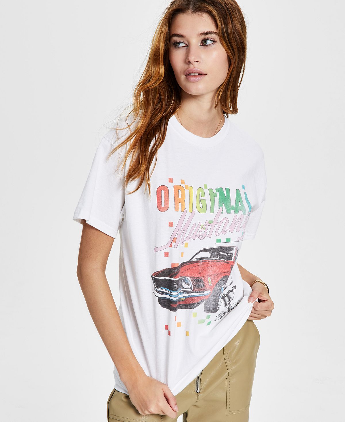 Junk Food Women's Original Mustang Graphic Print Tee White Size Large