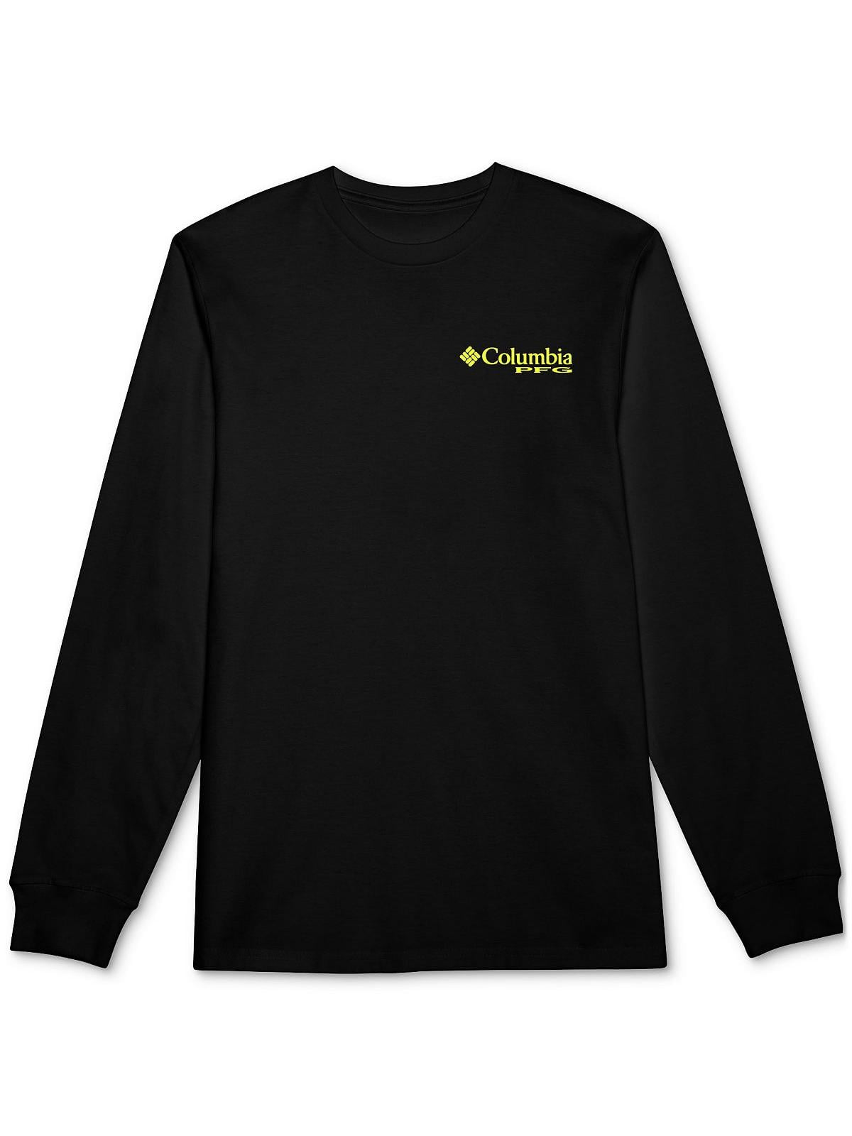 Columbia Men's Classic Fit Vertical Logo Graphic Long Sleeve T-Shirt Black Size X-Large