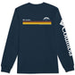 Columbia Men's Classic Fit Stripe Logo Graphic Long Sleeve T-Shirt Blue Size Small