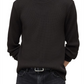 John Varvatos Men's Waffle Knit Cotton Long Sleeve Top Black Size Medium