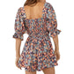 Free People Women's Show Me Love Linen Blend Romper Blue Size X-Small