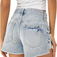 Free People Women's Maggie Distressed Shorts Blue Size 26