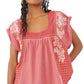Free People Women's Half Moon Gingham Check Shirt Red Size Large