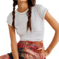 Free People Women's Let It Roll Cotton T-Shirt White Size Large