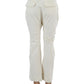 Free People Women's Sky Rider Straight Leg Paperbag Pants White Size Large