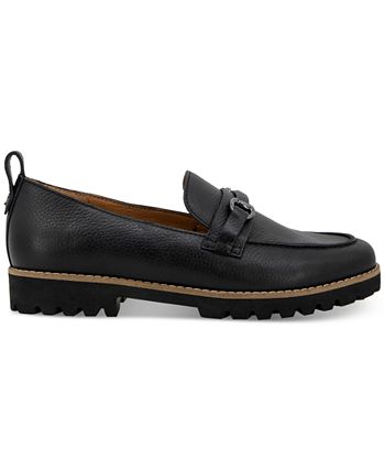 Kenneth Cole Women's Eugene Lug Bit Buckle Loafer Flats Shoes Black Size 7.5