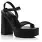 Aqua Women's Aq Sweet Block Heel Platform Sandals Black Size 9 M