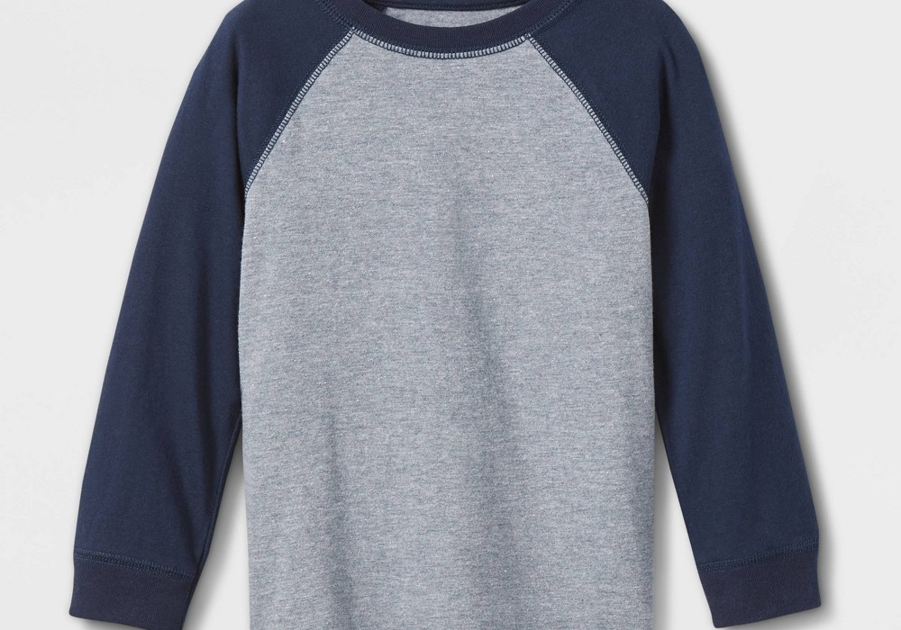 Cat & Jack Toddler Boys' Long Sleeve Jersey Knit Crewneck T-Shirt Navy Blue Size 2T
