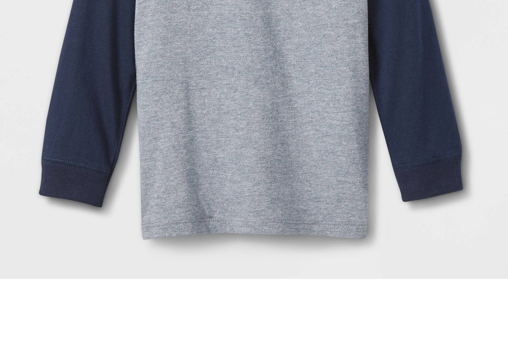 Cat & Jack Toddler Boys' Long Sleeve Jersey Knit Crewneck T-Shirt Navy Blue Size 2T